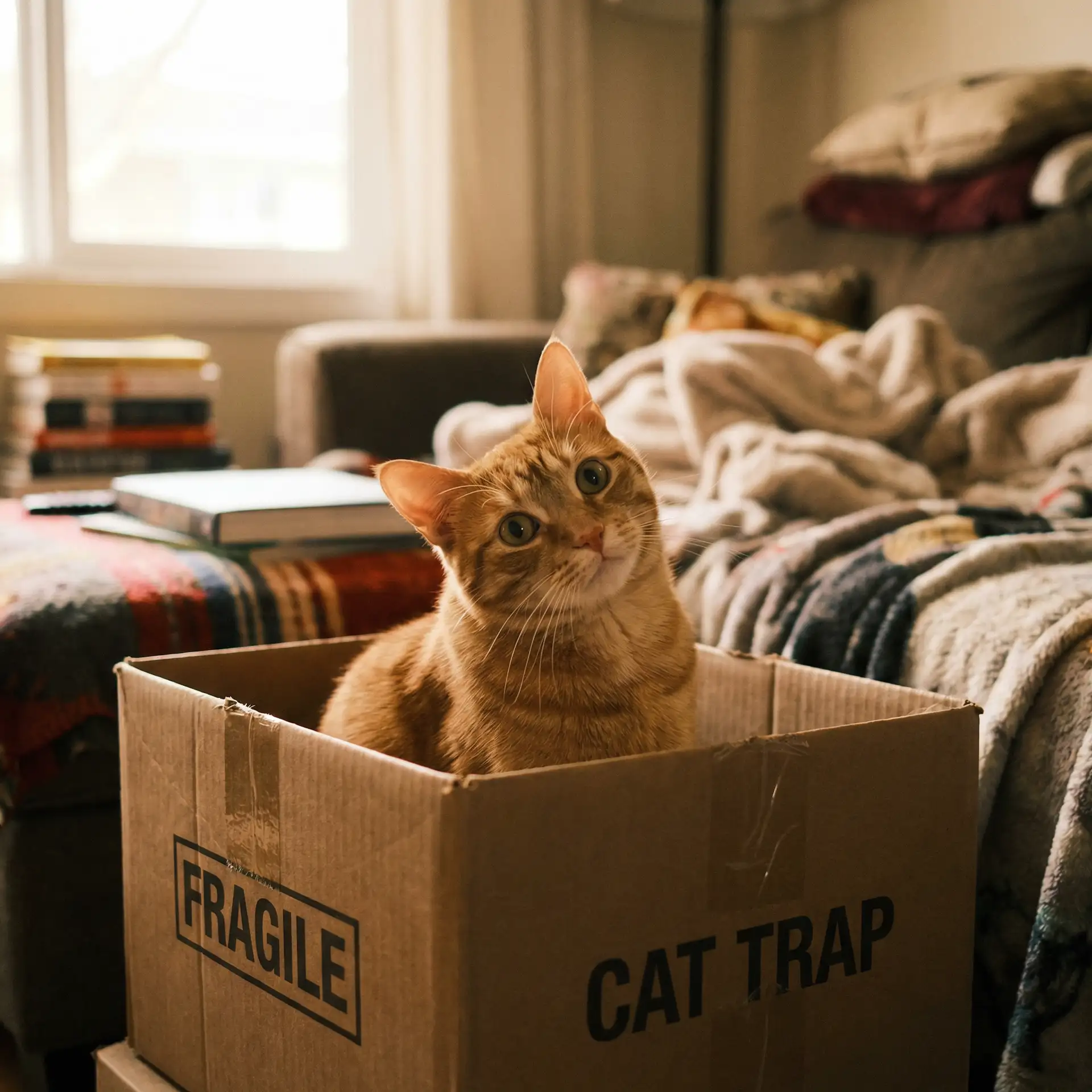 橘猫躲在纸箱里 - 80s电影电视剧在线观看影片